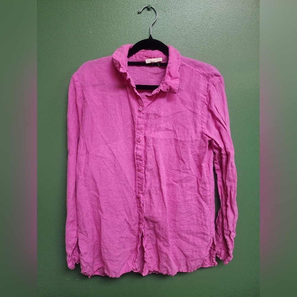Pink Eileen Fischer button down xs